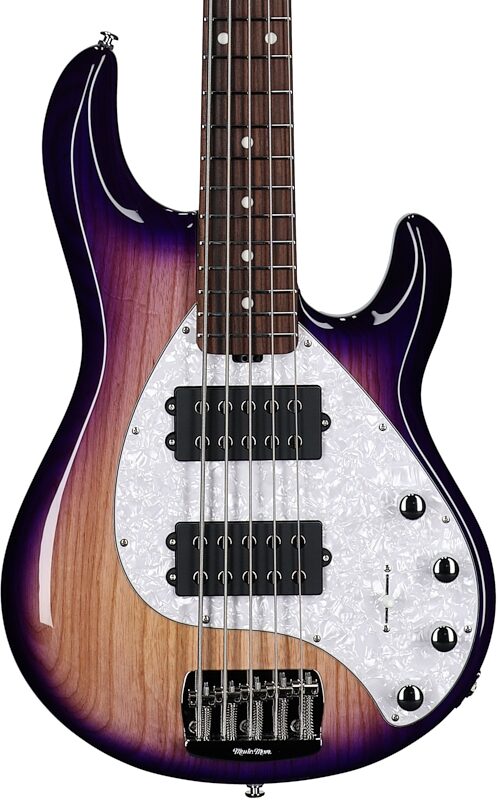 Ernie Ball Music Man StingRay 5 Special HH Electric Bass (with Case), Purple Sunset, Body Straight Front