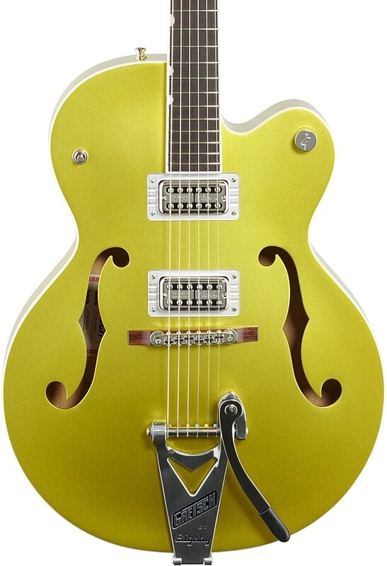 Gretsch G6120T-HR Brian Setzer Signature Hot Rod Hollow Body with Bigsby (with Case), Lime Gold, Body Straight Front