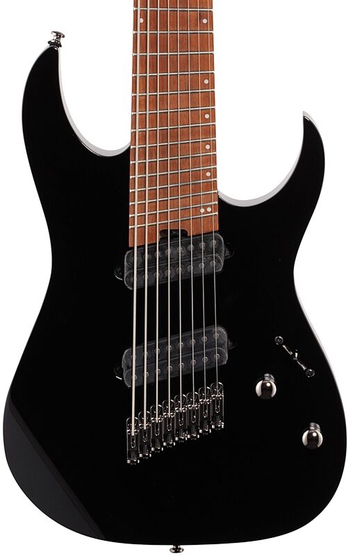 Ibanez RGMS8 Multi-Scale Electric Guitar, 8-String, Black, Body Straight Front