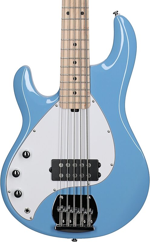 Sterling by Music Man Ray5LH Electric Bass, Left-Handed, Chopper Blue, Body Straight Front
