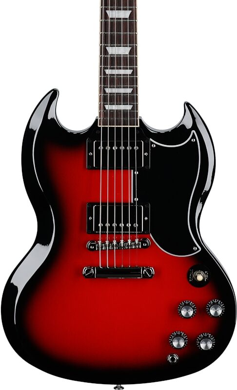 Gibson SG Standard '61 Custom Color Electric Guitar (with Case), Cardinal Red Burst, Body Straight Front