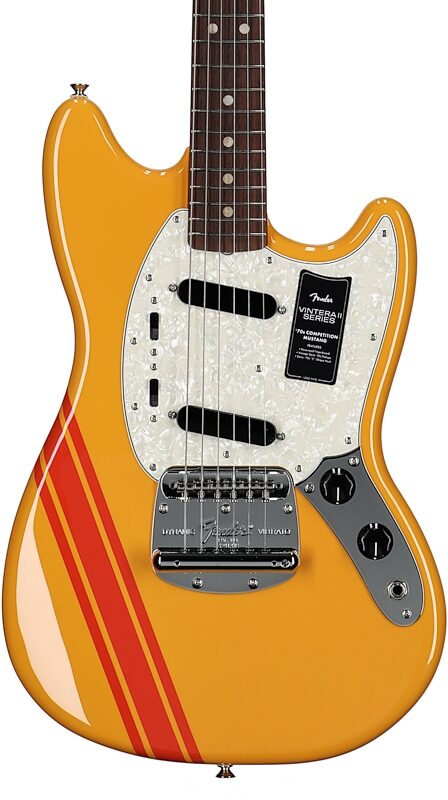 Fender Vintera II '70s Mustang Electric Guitar (with Gig Bag), Competition Orange, Body Straight Front