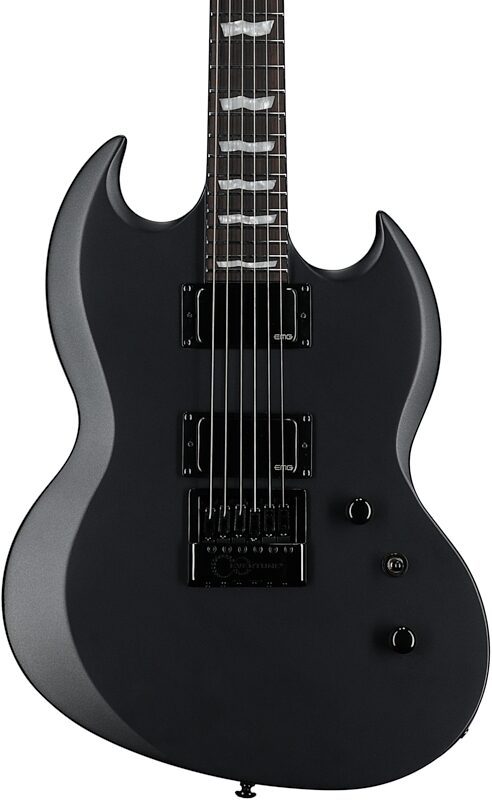 ESP LTD Viper 1000 Evertune Electric Guitar, Charcoal Metallic Satin, Body Straight Front