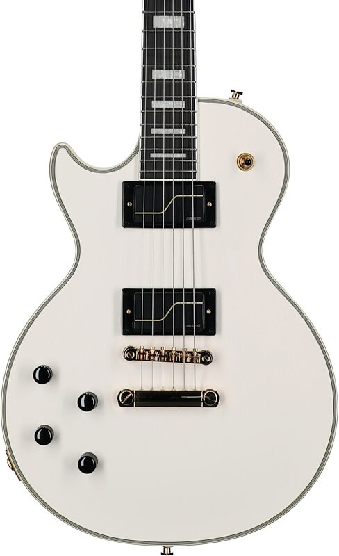 Epiphone Matt Heafy Les Paul Custom Origins Electric Guitar, Left-Handed (with Case), Bone White, Body Straight Front