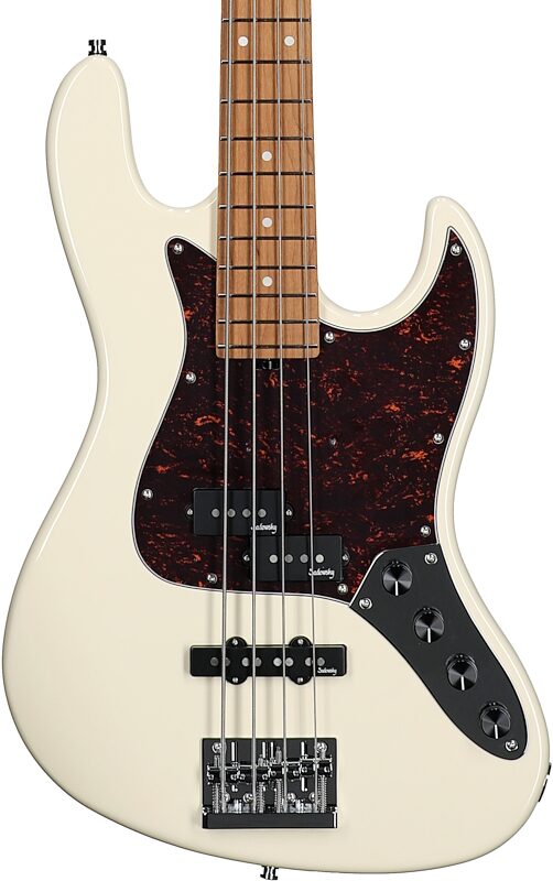 Sadowsky MetroExpress 21-Fret P/J Electric Bass, Maple Fingerboard (with Gig Bag), White, Body Straight Front