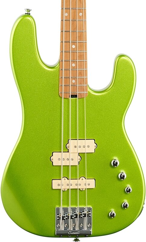 Charvel Pro-Mod San Dimas PJ IV Electric Bass, Lime Green, Body Straight Front