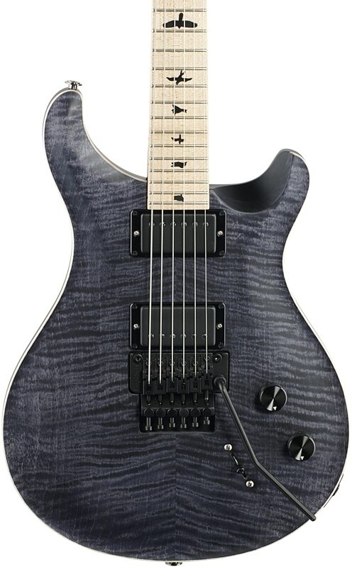 PRS Paul Reed Smith Dustie Waring CE24 Electric Guitar, with Floyd Rose (with Gig Bag), Gray Black, Body Straight Front