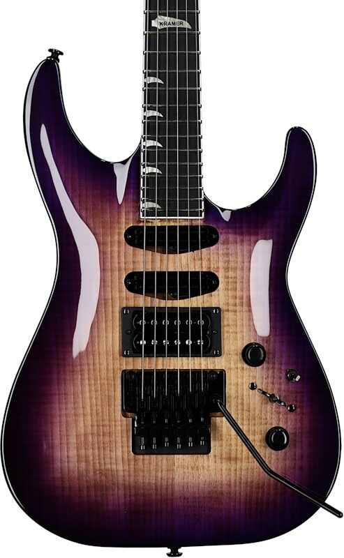 Kramer SM-1 Figured Floyd Rose Electric Guitar, Royal Purple, Body Straight Front