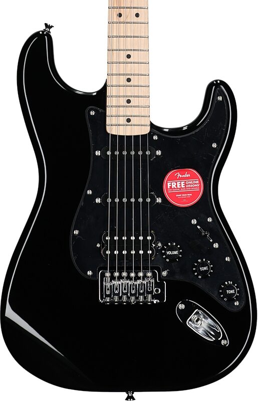 Squier Sonic Stratocaster HSS Electric Guitar, Black, Body Straight Front
