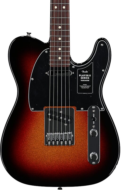 Fender Player II Telecaster Electric Guitar, with Rosewood Fingerboard, Sparkle 3-Tone Sunburst, Body Straight Front