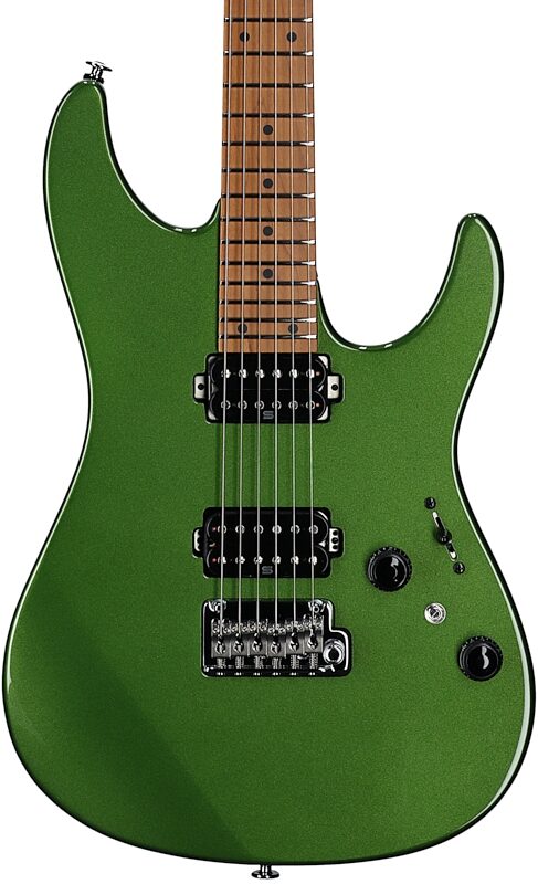 Ibanez Prestige AZ2402 Electric Guitar (with Case), Apple Green Metallic, Body Straight Front
