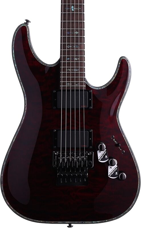 Schecter C-1 Hellraiser FR Electric Guitar with Floyd Rose, Black Cherry, Body Straight Front