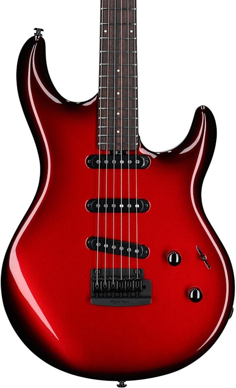 Ernie Ball Music Man Luke 4 Electric Guitar (with Softshell Case), Scoville Red, Blemished, Body Straight Front