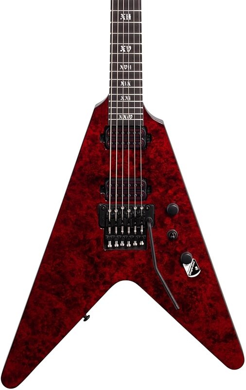 Schecter V-1 FR Apocalypse Red Reign Electric Guitar, Red Reign, Body Straight Front