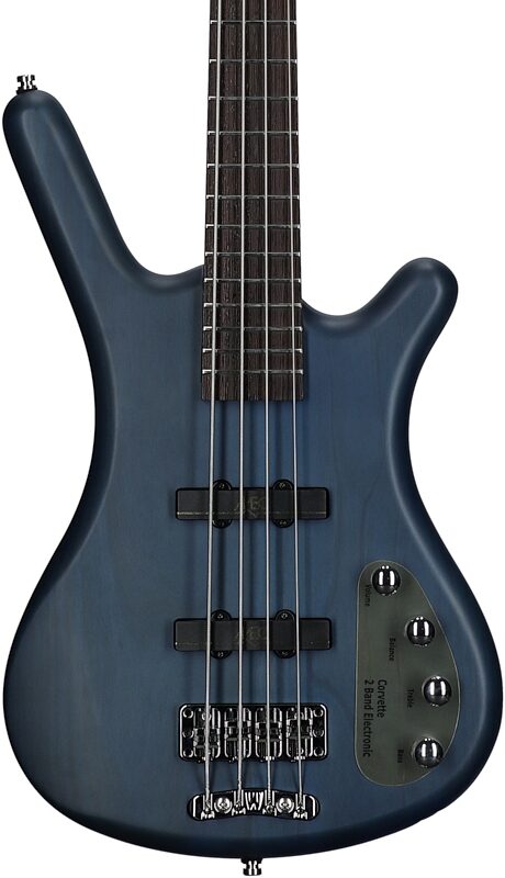 Warwick RockBass Corvette 4 Electric Bass (with Gig Bag), Blue Satin, Body Straight Front