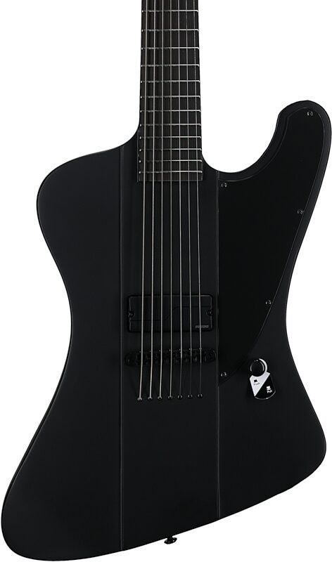 ESP LTD Phoenix 7 Baritone Electric Guitar, Black Metal, Body Straight Front