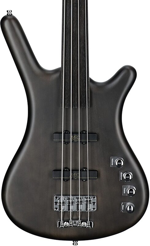 Warwick RockBass Corvette Basic 4 Fretless Electric Bass, Black, Body Straight Front