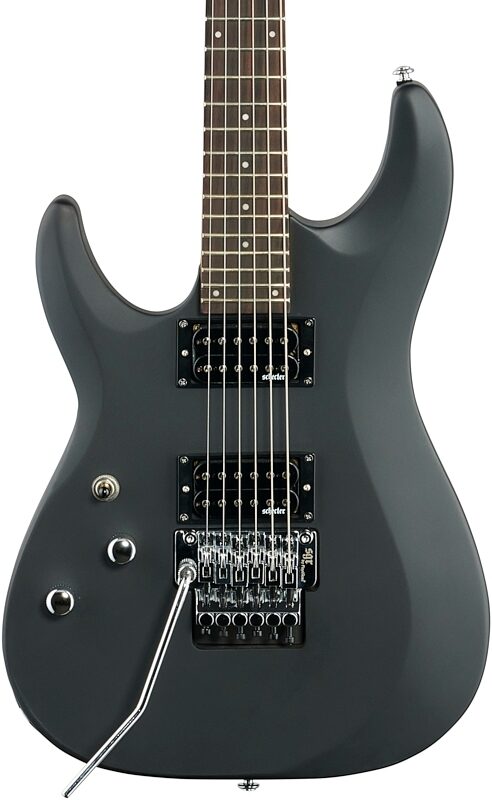 Schecter C-6FR Deluxe Left-Handed Electric Guitar, Satin Black, Body Straight Front