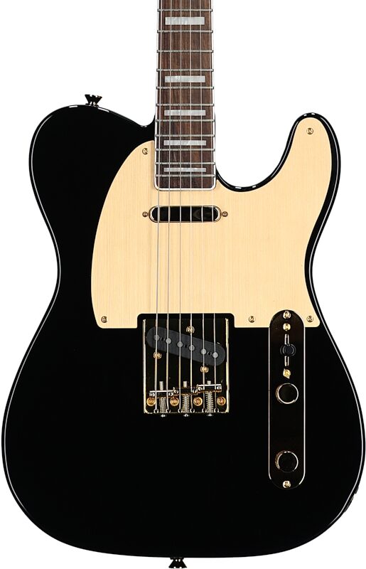 Squier 40th Anniversary Telecaster Gold Edition Electric Guitar, with Laurel Fingerboard, Black, Body Straight Front
