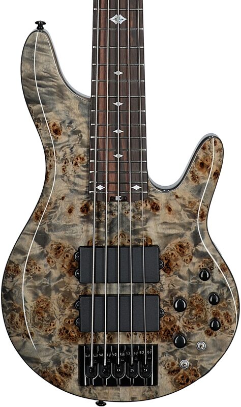 Michael Kelly Pinnacle 5 Custom Electric Bass Guitar, 5-String, Grey Burl, Body Straight Front