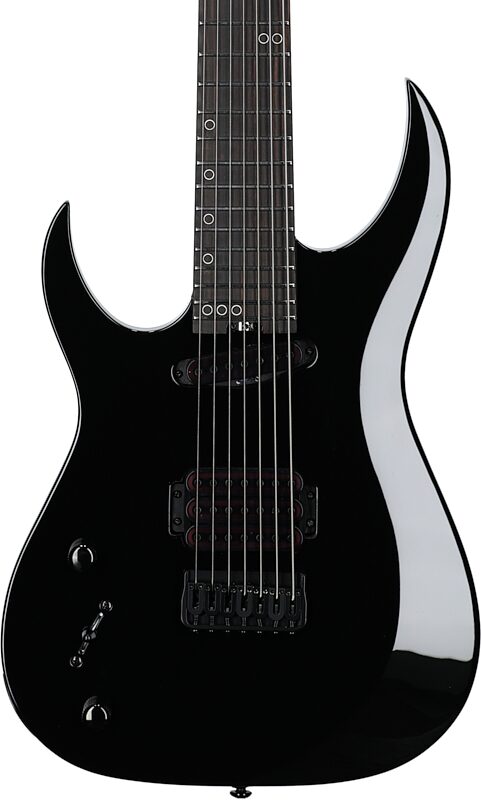 Schecter Sunset-7 Triad Electric Guitar, Left-Handed (7-String), Gloss Black, Body Straight Front