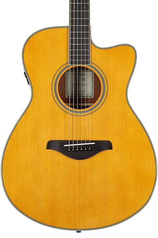 Yamaha FSC-TA Cutaway TransAcoustic Guitar, Vintage Tint, Body Straight Front