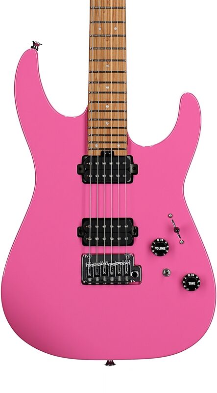 Charvel Pro-Mod DK24 HH 2PT CM Electric Guitar, with Maple Fingerboard, Bubblegum Pink, Body Straight Front