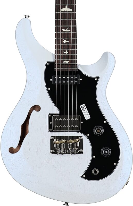PRS Paul Reed Smith S2 Vela Semi-Hollowbody Electric Guitrar, Satin Pearl White, Body Straight Front