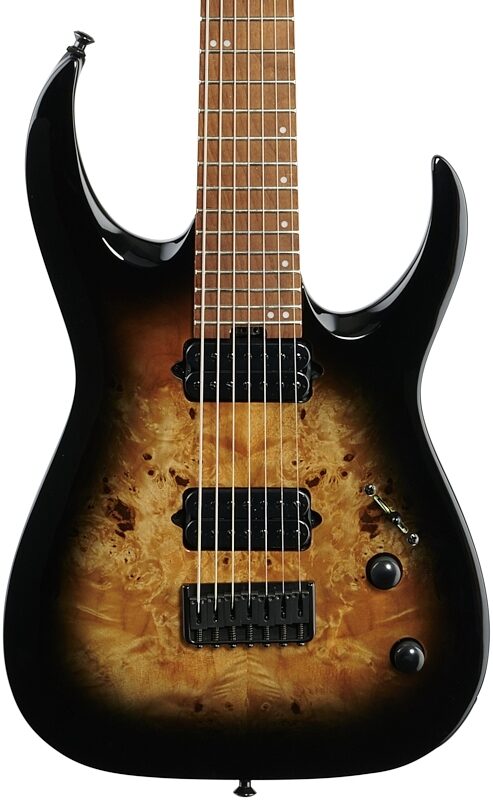 Jackson HT7P Pro Misha Mansoor Electric Guitar, 7-String, Black Burst, Body Straight Front