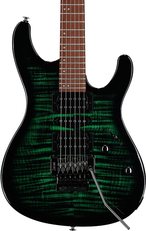 Ibanez SP3 Kiko Loureiro Electric Guitar, Transparent Emerald Burst, Body Straight Front