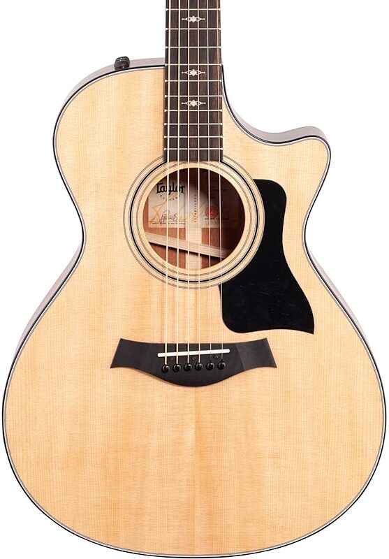 Taylor 312CE Grand Concert Cutaway Acoustic-Electric Guitar (with Case), Natural, Body Straight Front