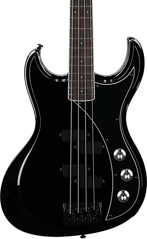 Dunable Gnarwhal DE Bass Guitar (with Gig Bag), Black Gloss, Body Straight Front