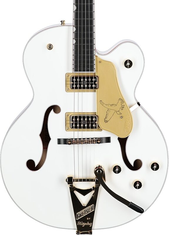 Gretsch G6136TG Players Edition Falcon Electric Guitar (with Case), Falcon White, Body Straight Front