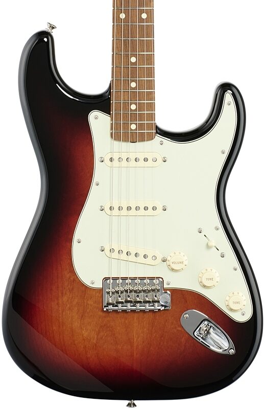 Fender Vintera '60s Stratocaster Electric Guitar, Pau Ferro (with Gig Bag), 3-Color Sunburst, Body Straight Front