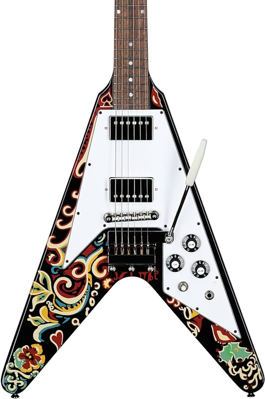 Epiphone Jimi Hendrix "Love Drops" Flying V Electric Guitar (with Case), New, Body Straight Front