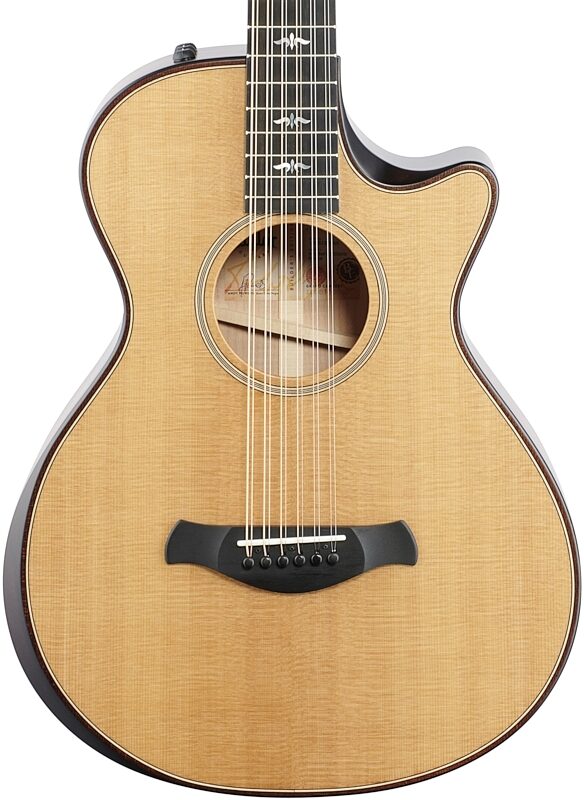 Taylor Builder's Edition 652ce Grand Cutaway Acoustic-Electric Guitar, 12-String (with Case), Natural, Body Straight Front