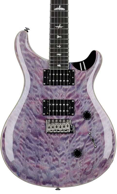 PRS Paul Reed Smith SE Custom 24 Quilt Top Electric Guitar (with Gig Bag), Violet, Body Straight Front