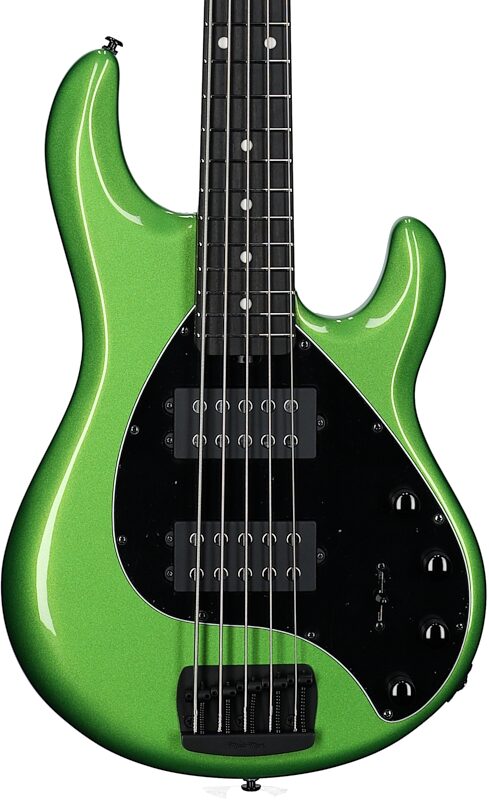 Ernie Ball Music Man StingRay 5 Special HH Electric Bass (with Case), Kiwi Green, Body Straight Front