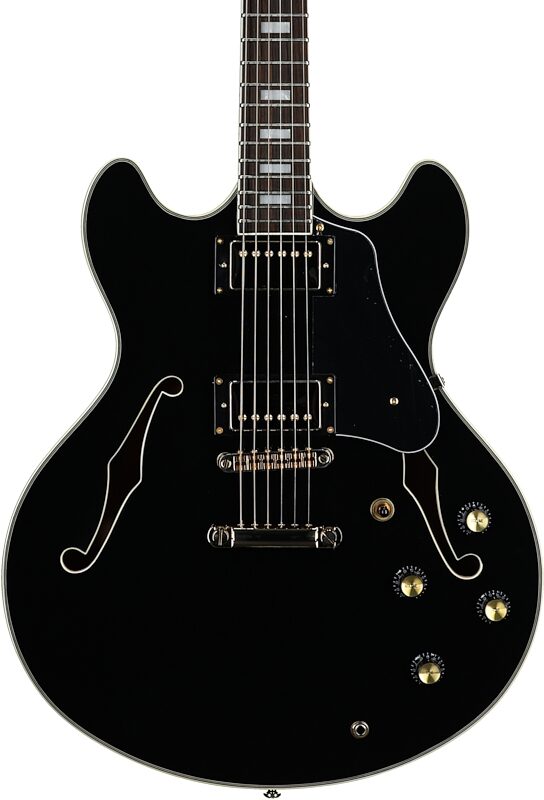 Sire Larry Carlton H7 Semi-Hollowbody Electric Guitar, Black, Body Straight Front