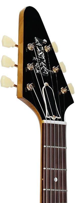 Gibson Custom 1958 Korina Flying V Electric Guitar (with Case), Black Pickguard, Serial Number 811110, Headstock Left Front