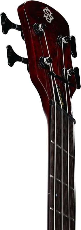Spector NS Dimension Multi-Scale 4-String Bass Guitar (with Bag), Inferno Red Gloss, Serial Number 21W221774, Headstock Left Front