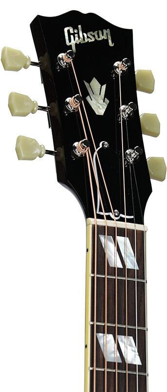 Gibson J-185 Original Acoustic-Electric Guitar (with Case), Vintage Sunburst, Serial Number 20343104, Headstock Left Front