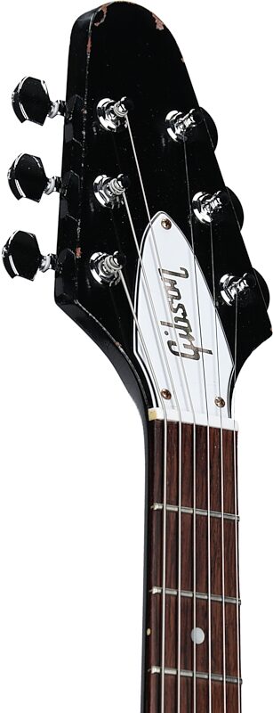 Gibson Custom Kirk Hammett 1979 Flying V Electric Guitar (with Case), Ebony, Serial Number KH 064, Headstock Left Front