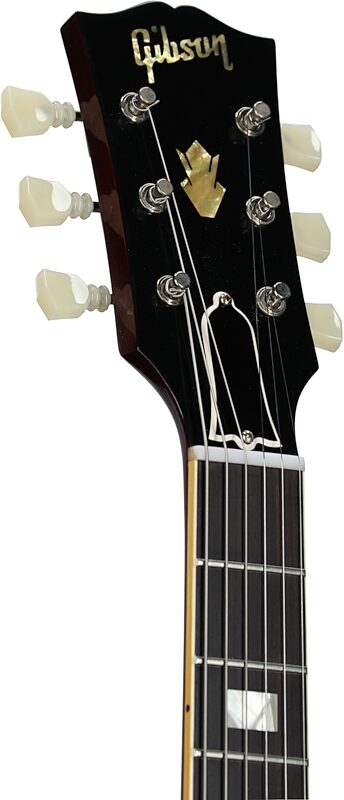 Gibson Custom '64 ES-335 Reissue VOS Electric Guitar (with Case), 60s Cherry, Serial Number 130516, Headstock Left Front