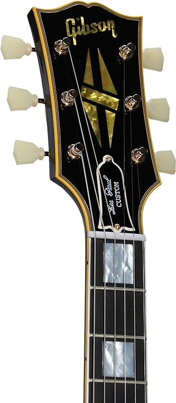 Gibson Custom '57 Les Paul Custom Black Beauty Electric Guitar (with Case), Ebony, with Bigsby, Serial Number 73841, Headstock Left Front