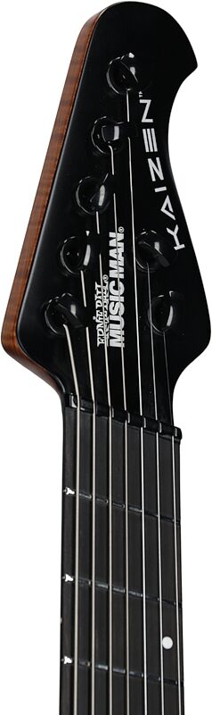 Ernie Ball Music Man Kaizen 7 Electric Guitar (with Case), Apollo Black, Serial Number S08562, Headstock Left Front