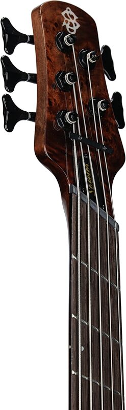 Spector NS Dimension Multi-Scale 5-String Bass Guitar (with Bag), Super Faded Black, Serial Number 21W231694, Headstock Left Front