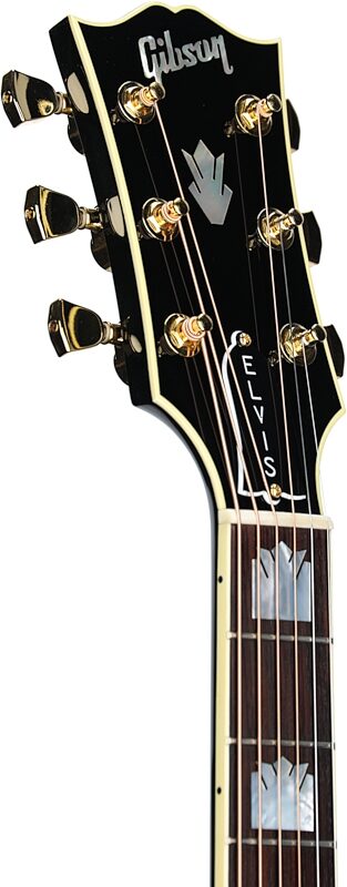 Gibson Elvis Presley SJ-200 Jumbo Acoustic-Electric Guitar (with Case), Ebony, Serial Number 23033039, Headstock Left Front