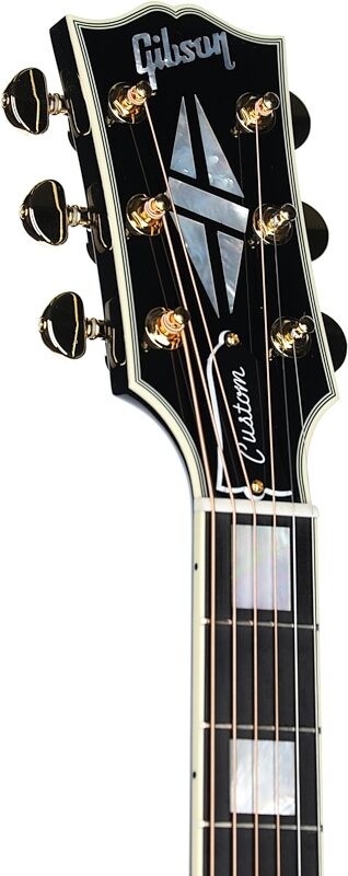 Gibson Custom Shop SJ200 Custom Jumbo Acoustic-Electric Guitar (with Case), Ebony, Serial Number 23173025, Headstock Left Front