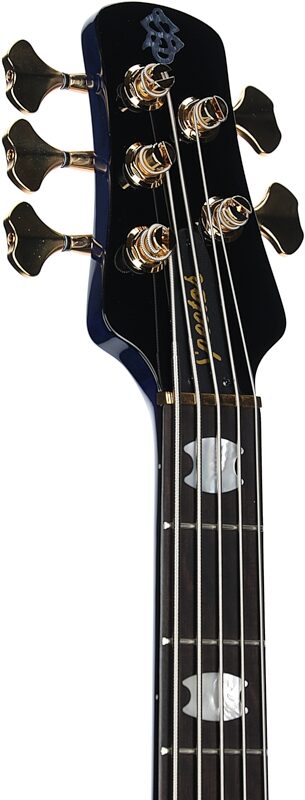 Spector Euro5 LT Electric Bass, 5-String (with Gig Bag), Blue Fade Gloss, Serial Number 21NB 20543, Headstock Left Front